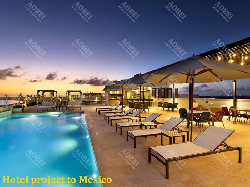 Modern Garden Patio Hotel Resort Home Outdoor Furniture Sun Lounger Beach Chair Sunbed with Umbrella