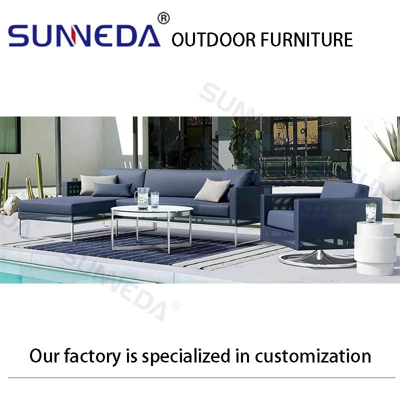 Modern Sofa with Monteslin Mesh and Stainless Steel End Table