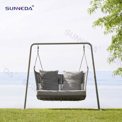 Garden High-Density Foam Modern Outdoor Hanging Sofa with Aluminium Table