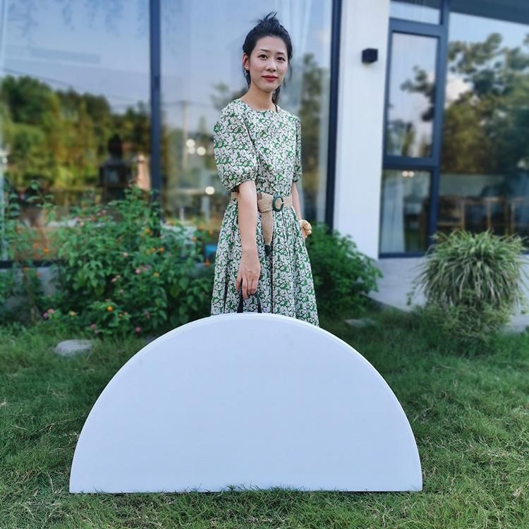 60" Portable Plastic White Round Folding Table for Wedding Party