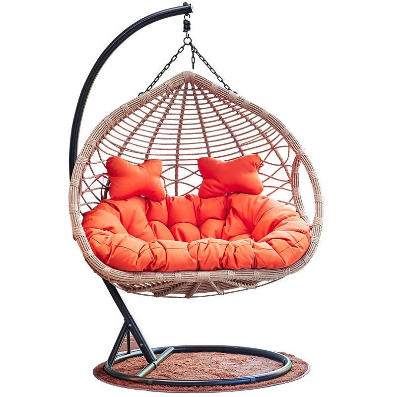 Fashionable Confortable Leisure Rattan Patio Hanging Egg Headrest Swing Chair