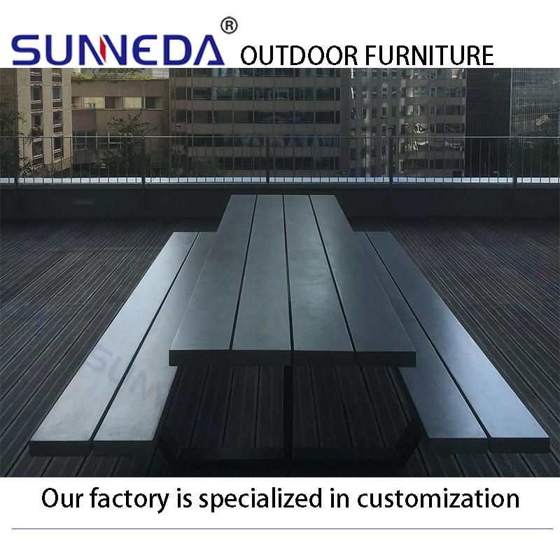 Aluminum Frame Durable Waterproof Anti-Aging Commercial Use Bench and Table Outdoor Set