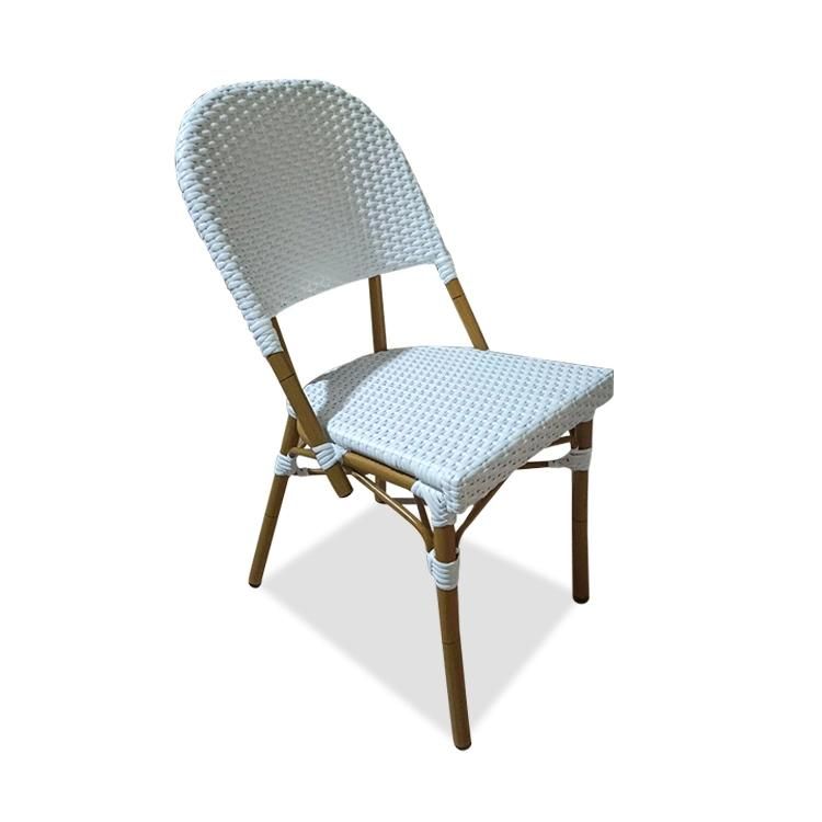 Popular Customized White PE Rattan Aluminum Restaurant Outdoor Furniture Chair