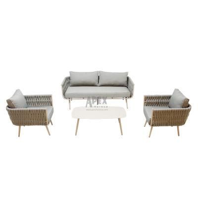 Excellent Quality Kd Structure Rope Aluminum Garden Sofa Set