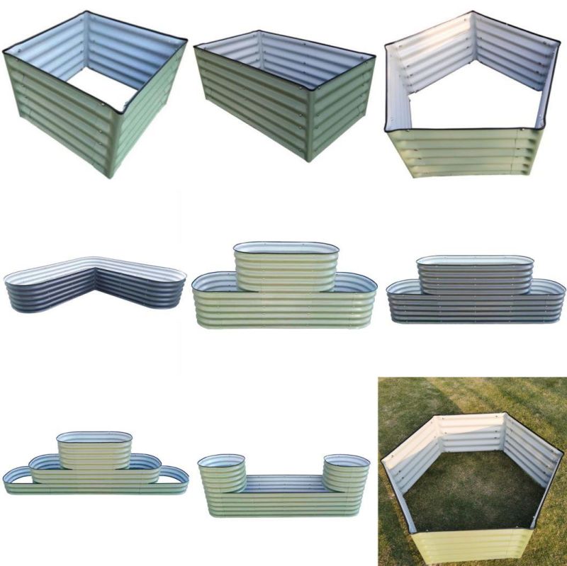 Metal Raised Garden Bed Factoy/Modular Raised Garden Bed/ Metal Garden Bed Edging/ Corrugated Galvanized Steel Outdoor/ 8 Inch 9n1