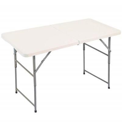 Camping 4FT Plastic Lightweight Height Adjustable Folding in Half Table