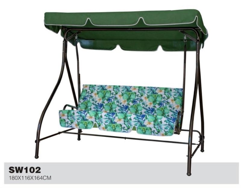 Three-People Curved Tube Swing Chair