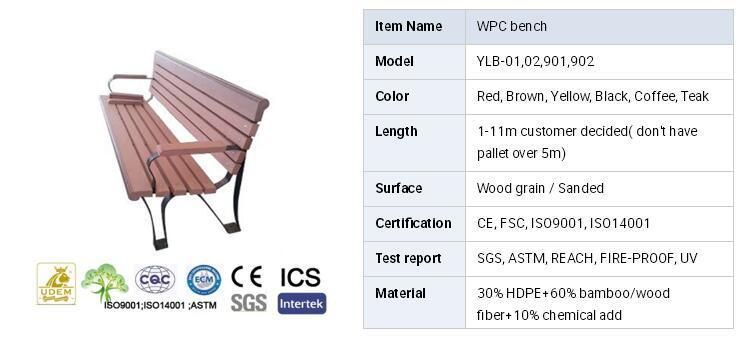 Outdoor WPC Wood Plastic Composite Garden Park Bench/Chair