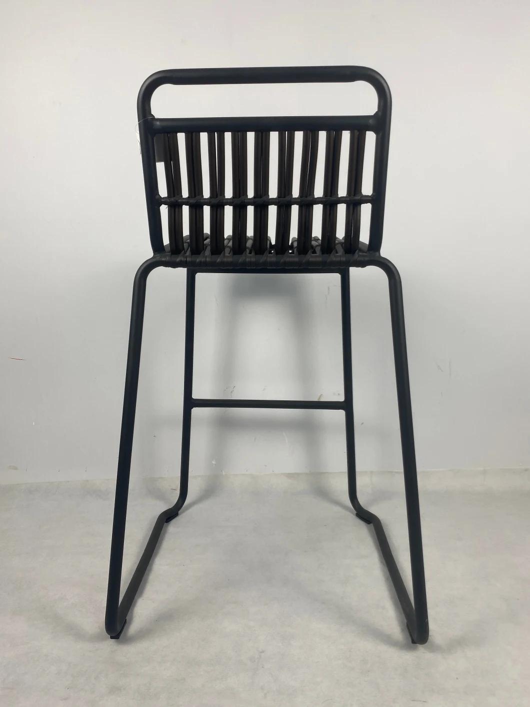 Simplish Look Aluminum Wicker Weaving Bistro Chair Furniture