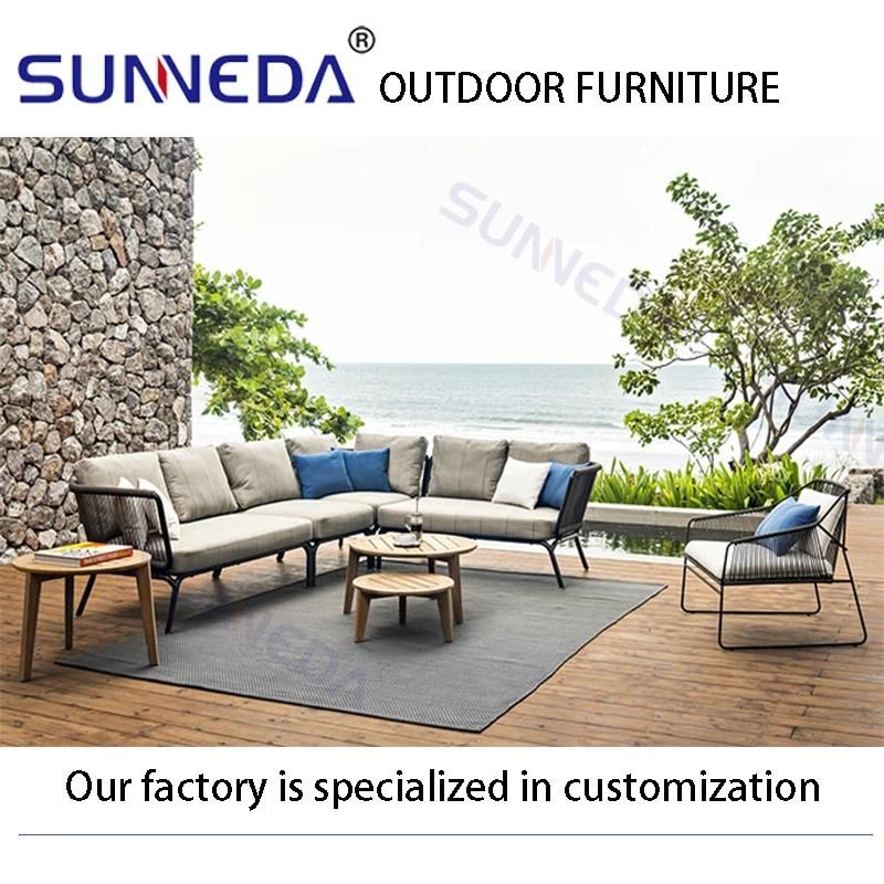 New Unique Designs Terrace Rope Garden Sofa Set Accept Customized Hotel Outdoor Furniture Sofa Set