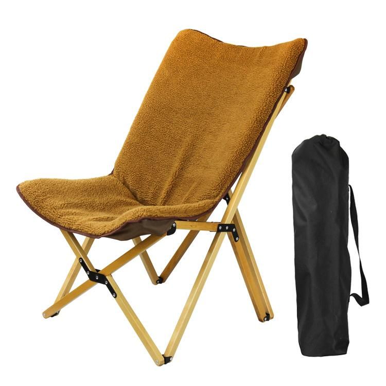 Paddled Traveling Wood Chair with Bubble Velvet