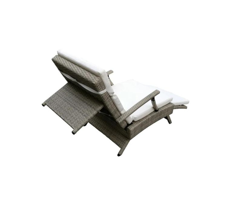 Garden Furniture Set Outdoor Pool Villa Aluminum Leisure Rattan Foldable Folding Audjustable Chaise Lounge