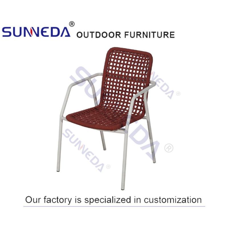 Luxury Modern Furniture Design Garden Table and Chair Set Aluminum Outdoor Chair Strong Rope