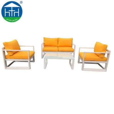 Wholesales Garden Furniture Patio Big Loading Capacity Aluminum White Outdoor Sofa