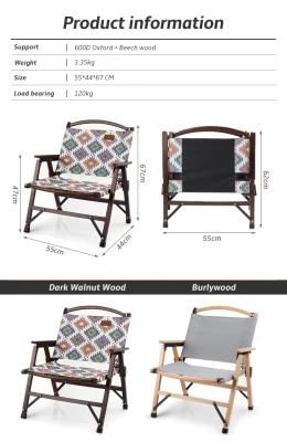 Picnic BBQ Leisure Camping Wooden Folding Chair with Armest