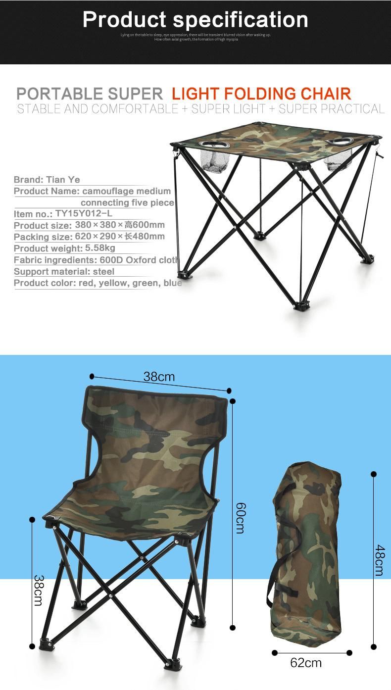 Direct Factory Folding Camping Table Set with 5 Pieces