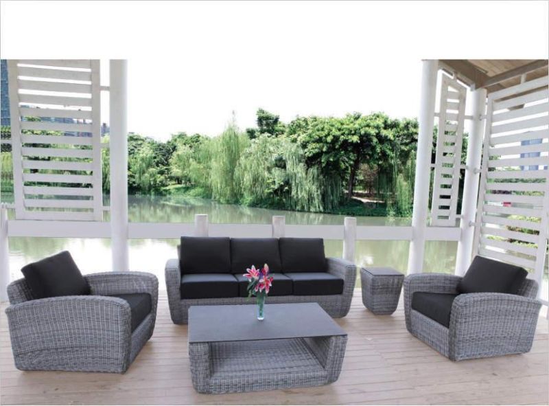 Rattan Effect Corner Sofa Matara 7 Seater Corner Garden Set Outdoor Leisure Balcony Sofa