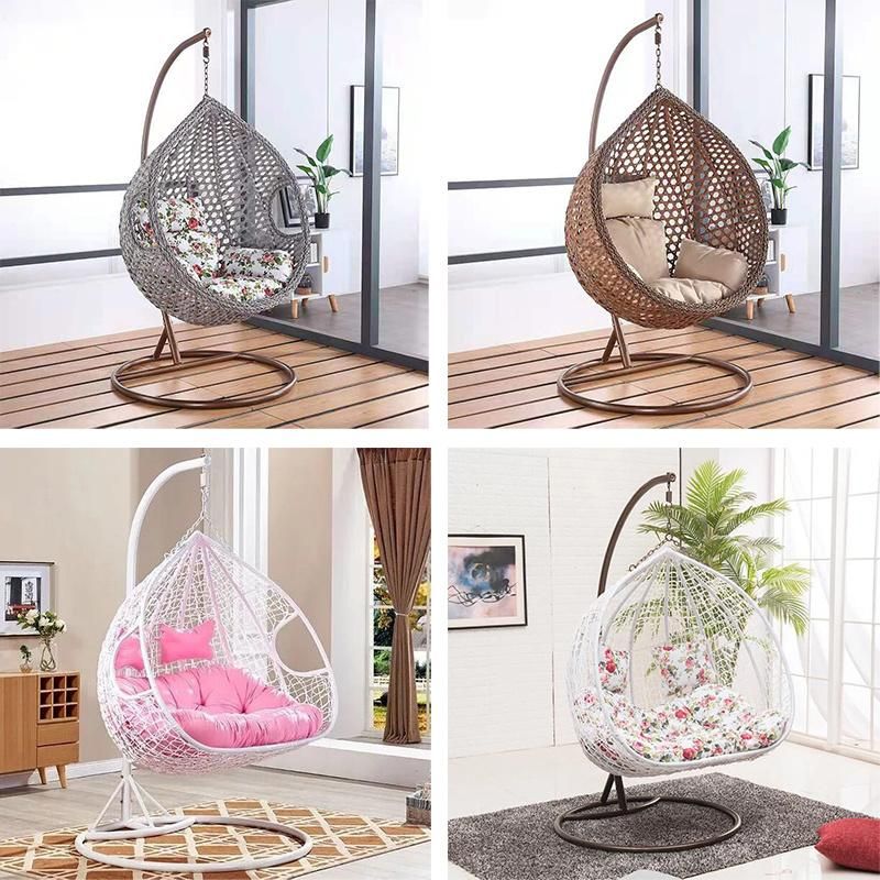 Modern Outdoor Patio Garden Hotel Swing Furniture Leisure Dining Room Lounge Rocking Plastic Rattan Metal Folding Restaurant Hanging Swing Chair