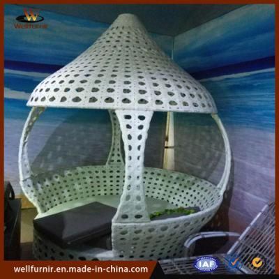 Waterproof Patio Outdoor Garden Rattan Leisure Wicker Round Bed