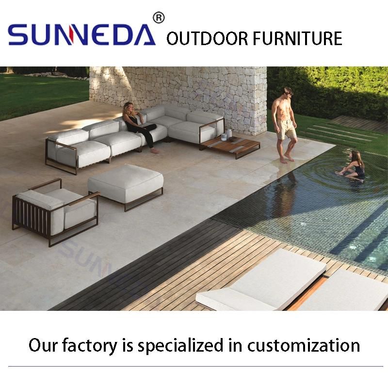 Hotel Modern Outdoor Comfortable Sofa with Bread Type Waterproof Cushion