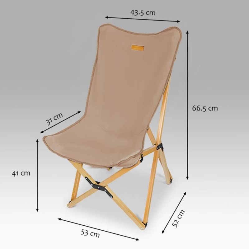 Wooden Beach Chairs for Adults Portable Camping Chair 120kg