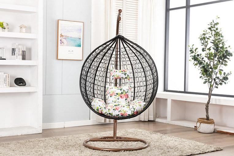 Fancy Factory Price Hotel Patio Rattan Metal Hanging Swing Chair