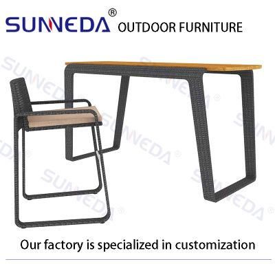 Water-Proof Wicker Metal Bistro Bar Tall Chair