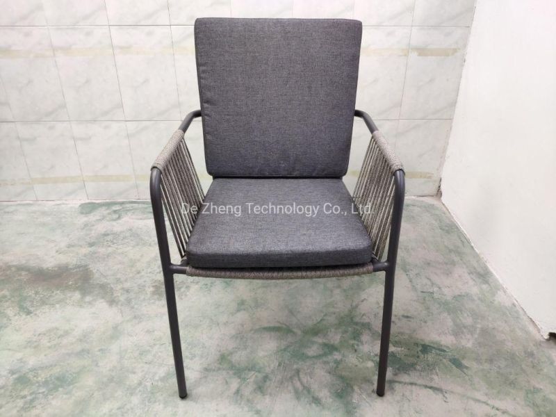 Garden Outdoor Restaurant Rope Chair for Hotel Dining with Waterproof Cushion