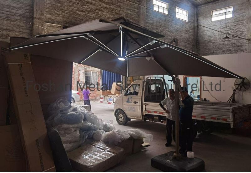 Outdoor Garden Marble Roman Folding Cantilever Parasols Beach Patio Umbrellas