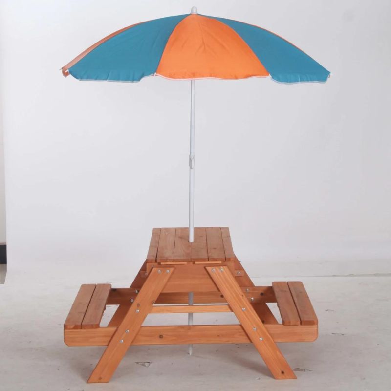 Outdoor Table and Chair Set with Umbrella for Kids