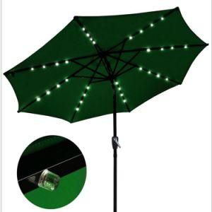 2.7m LED Light Stainless Steel Garden Beach Umbrella with Crank