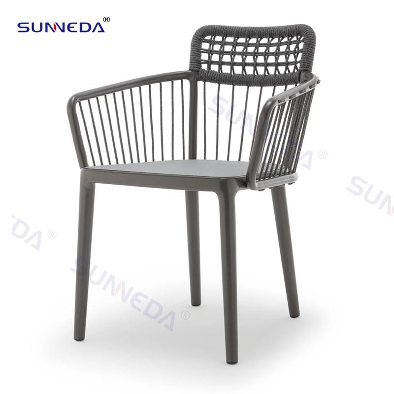 Outdoor Chair Use Rope Finish with Tarpaulin for Seat and Back Cushion
