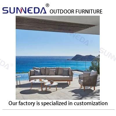 Home Garden Rain Proof Practical Useful Teak Wood Leg Sofa