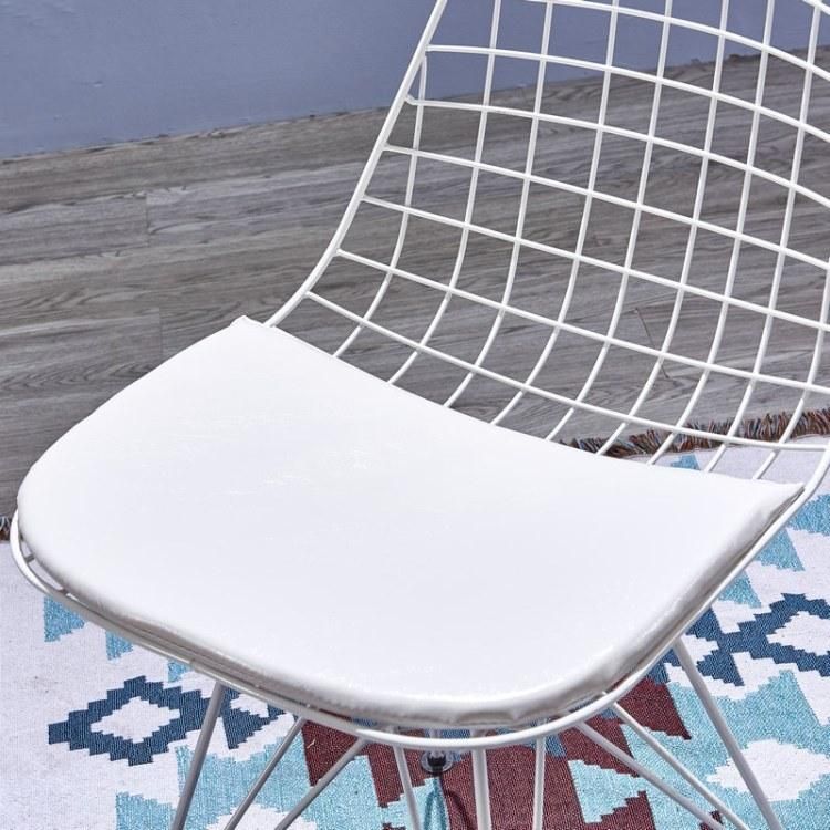Black Stylish Modern Dining Stakcable Metal Wire Bend Side Chair Outdoor Garden Lounge Metal Wire Chair