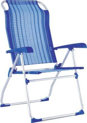 Outdoor Portable Folding Armchair with Easy Pop-up Assembly 7 Level Adjustable Backseat Beach Chair