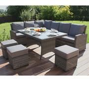 China Manufacture Aluminum Rattan Sofa 7PCS Set for Outdoor Leisure