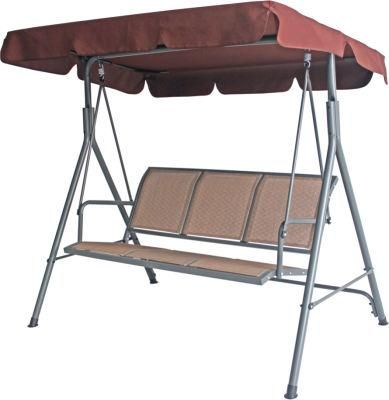 Three Person Straight Tube with Ruffled Textilene Swing Chair