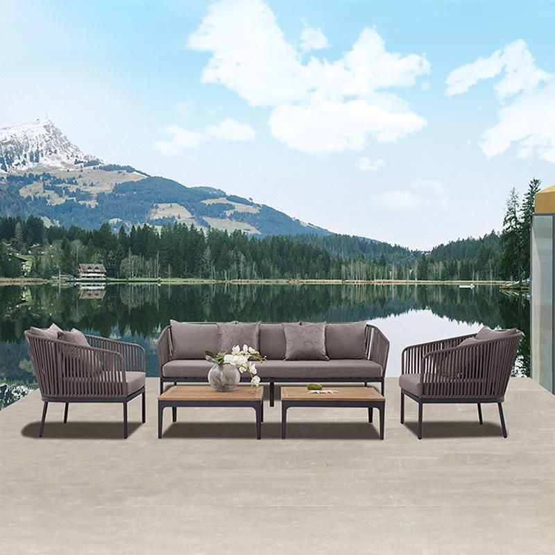 Leisure Outback Aluminum Luxury Garden Rope Furniture Outdoor Sofa Set