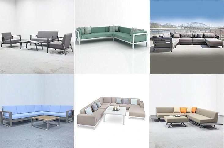 Garden Outdoor Aluminum Frame Sectional Sofa with Thick Cushion