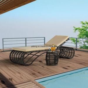 Modern Outdoor Wicker Rattan Furniture Sun Lounger Beach Chaise Lounger (YTF608)