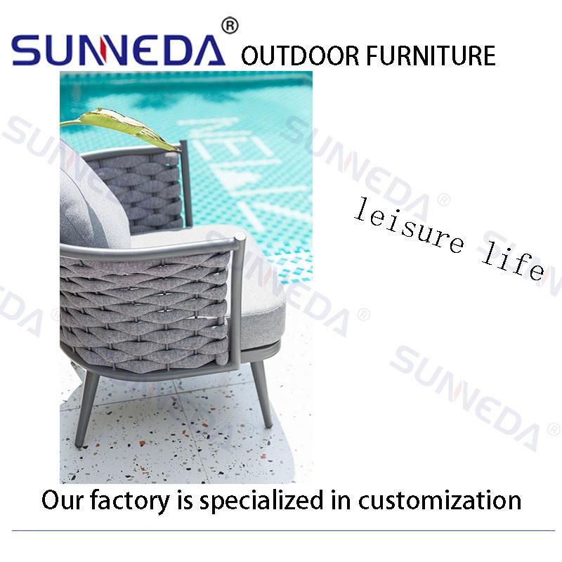 Aluminum Moden Dining Woven Rattan Wicker Restaurant Outdoor Sofa Furniture
