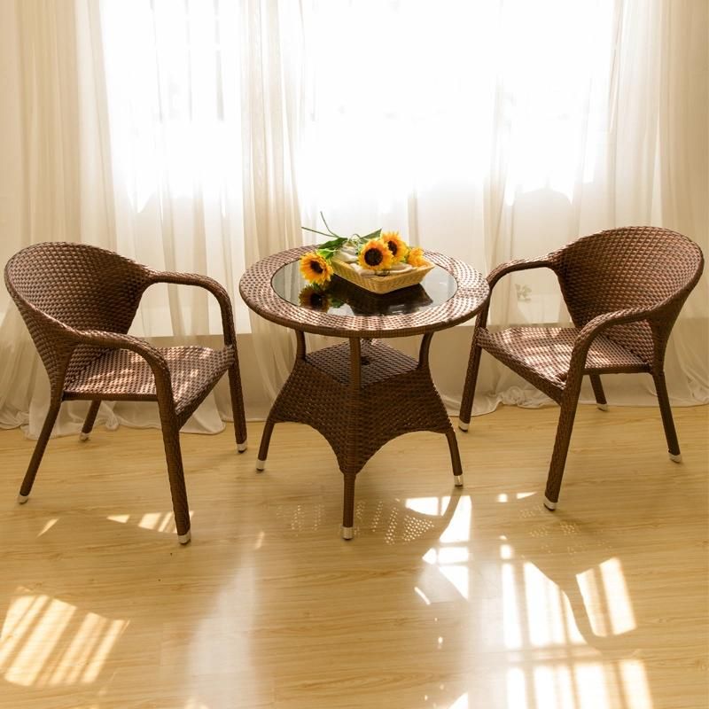 Outdoor PE Rattan White Color Hotel Dining Furniture
