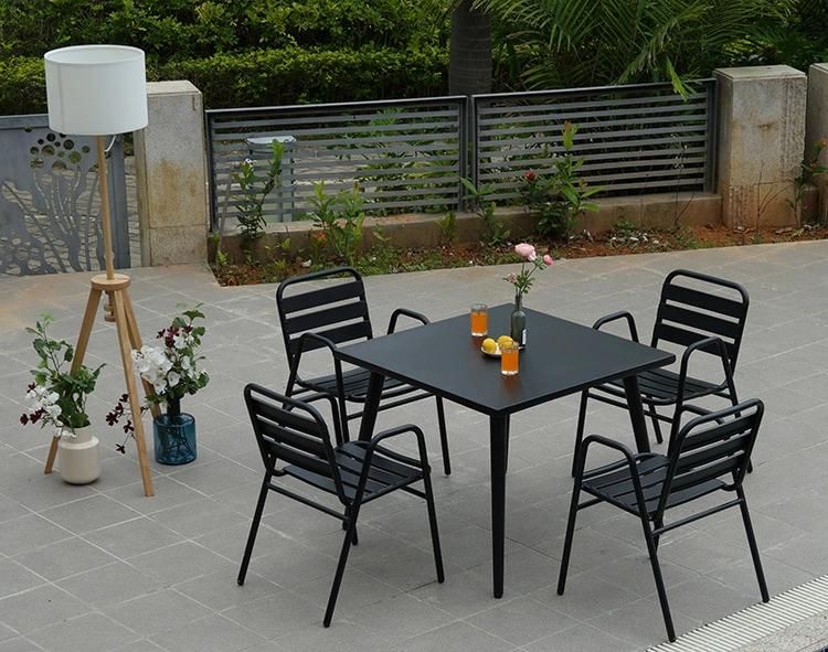4 Seater Aluminum Square Outdoor Patio Furniture Dining Set