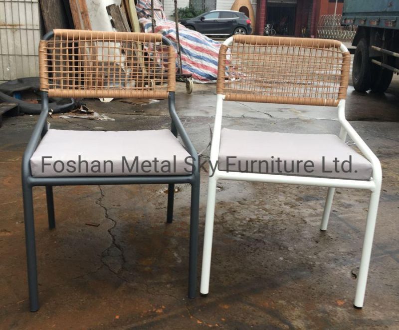 Outdoor Metal Rattan Garden Hotel Restaurant Courtyard Aluminum Table Chair