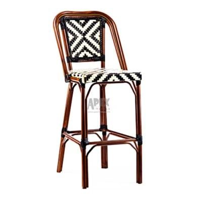 Outdoor Garden Balcony Coffee Bar Cream Bamboo Look Wicker Chair