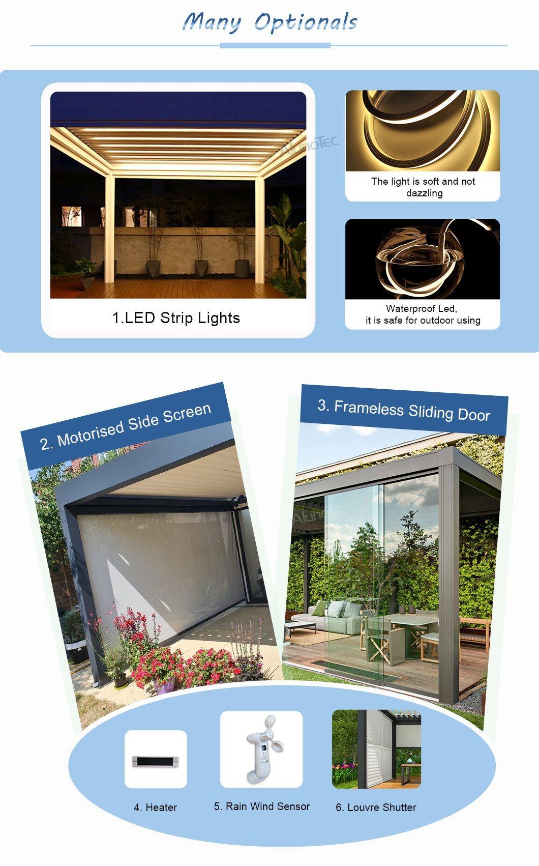 Motorized Louver Roofs Aluminum Gazebo Kits for Sale