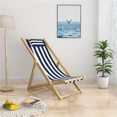 Foldable Furniture Solid Wood Canvas Folding Beach Outdoor Sling Chair