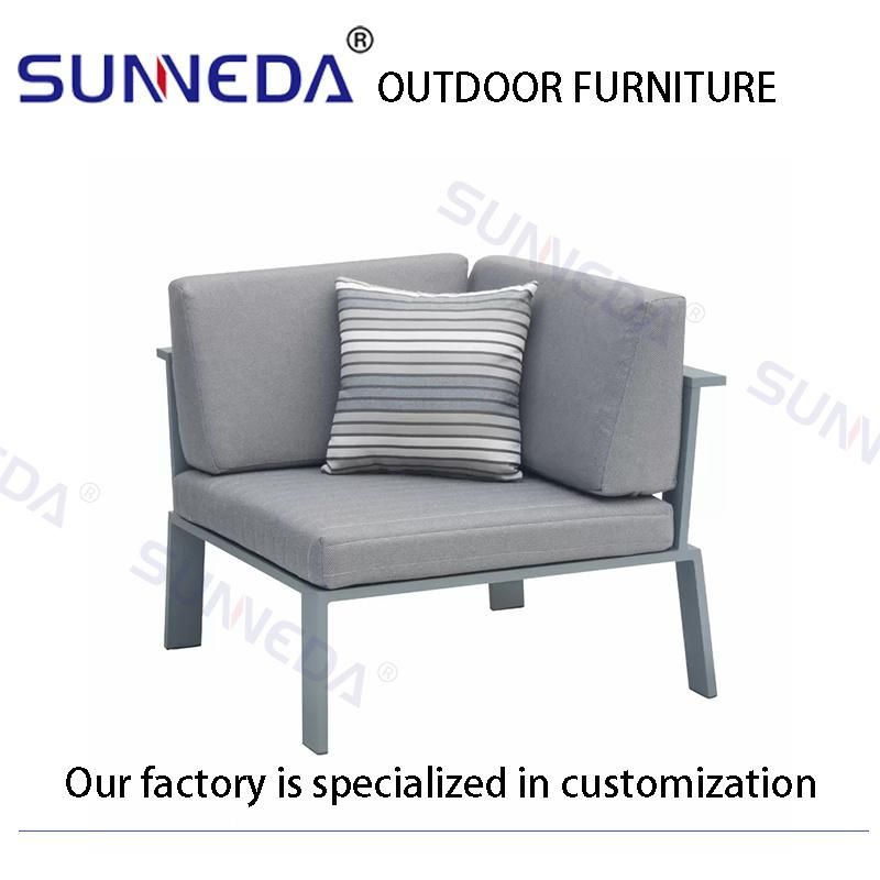 Factory Directly Sell Aluminium Alloy Metal Teak Wood Outdoor Armchair Furniture