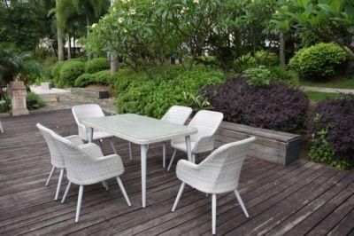 Guiren 7 PCS PE Wicker Garden Table Chair