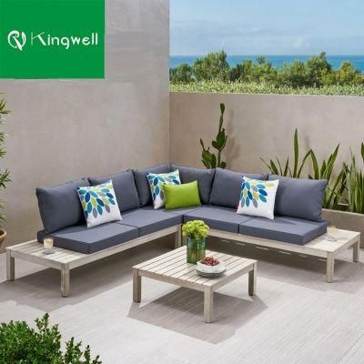 Wholesale Garden Furniture Outdoor Aluminum Frame and Plastic Wood Sofa Used on Hotel